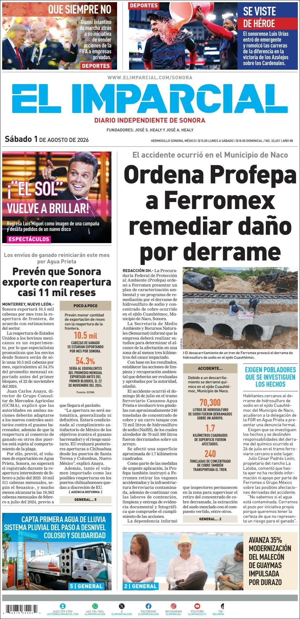 Portada de El Imparcial