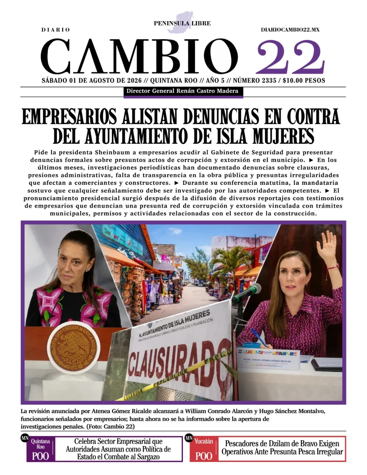 Portada de Diario Cambio 22 (portada)