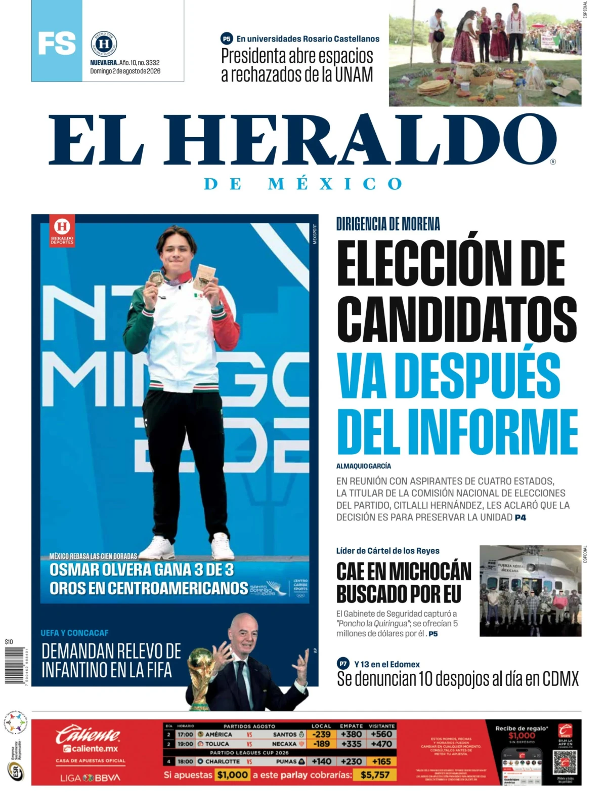 Portada de El Heraldo de Mexico