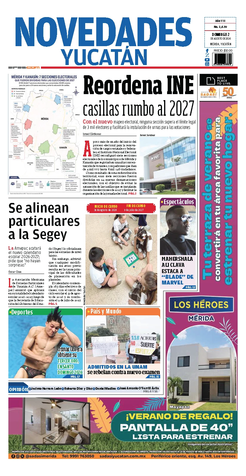 Portada de Novedades Yucatan