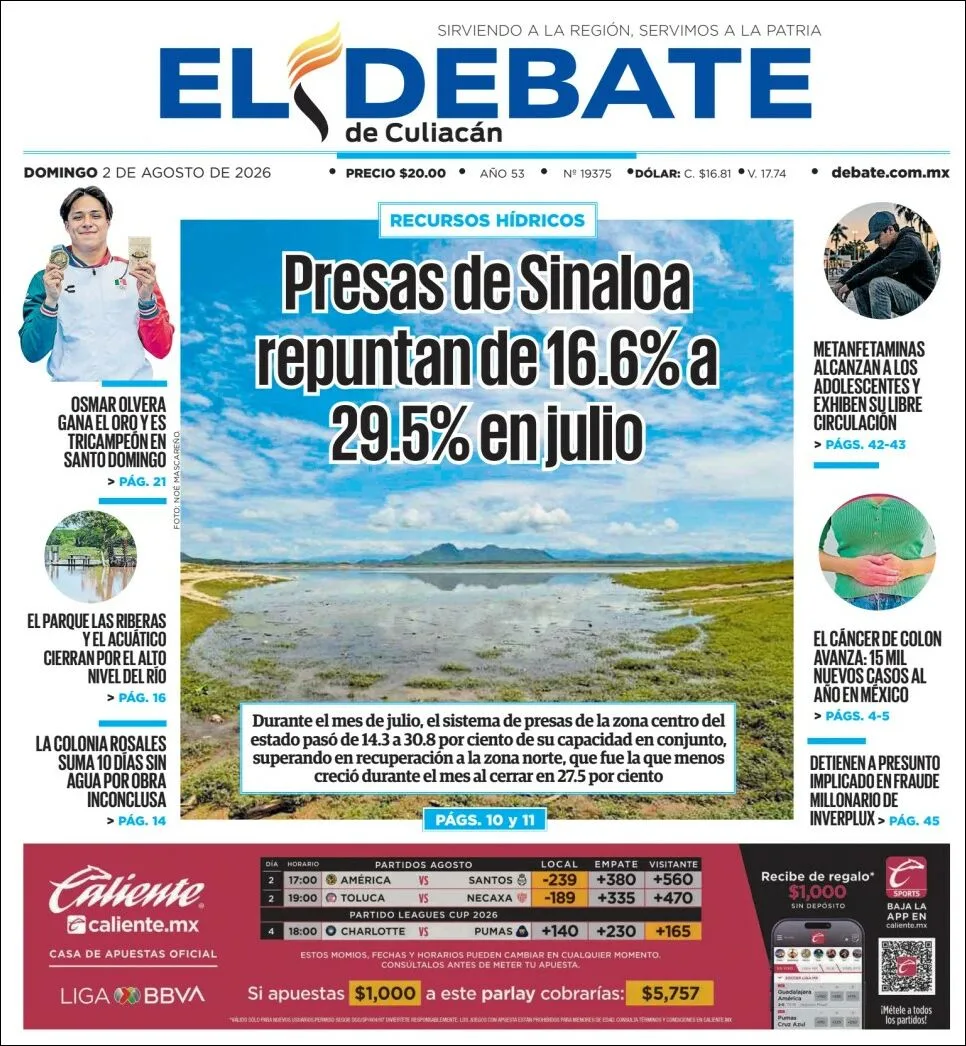 Portada de El Debate de Culiacan