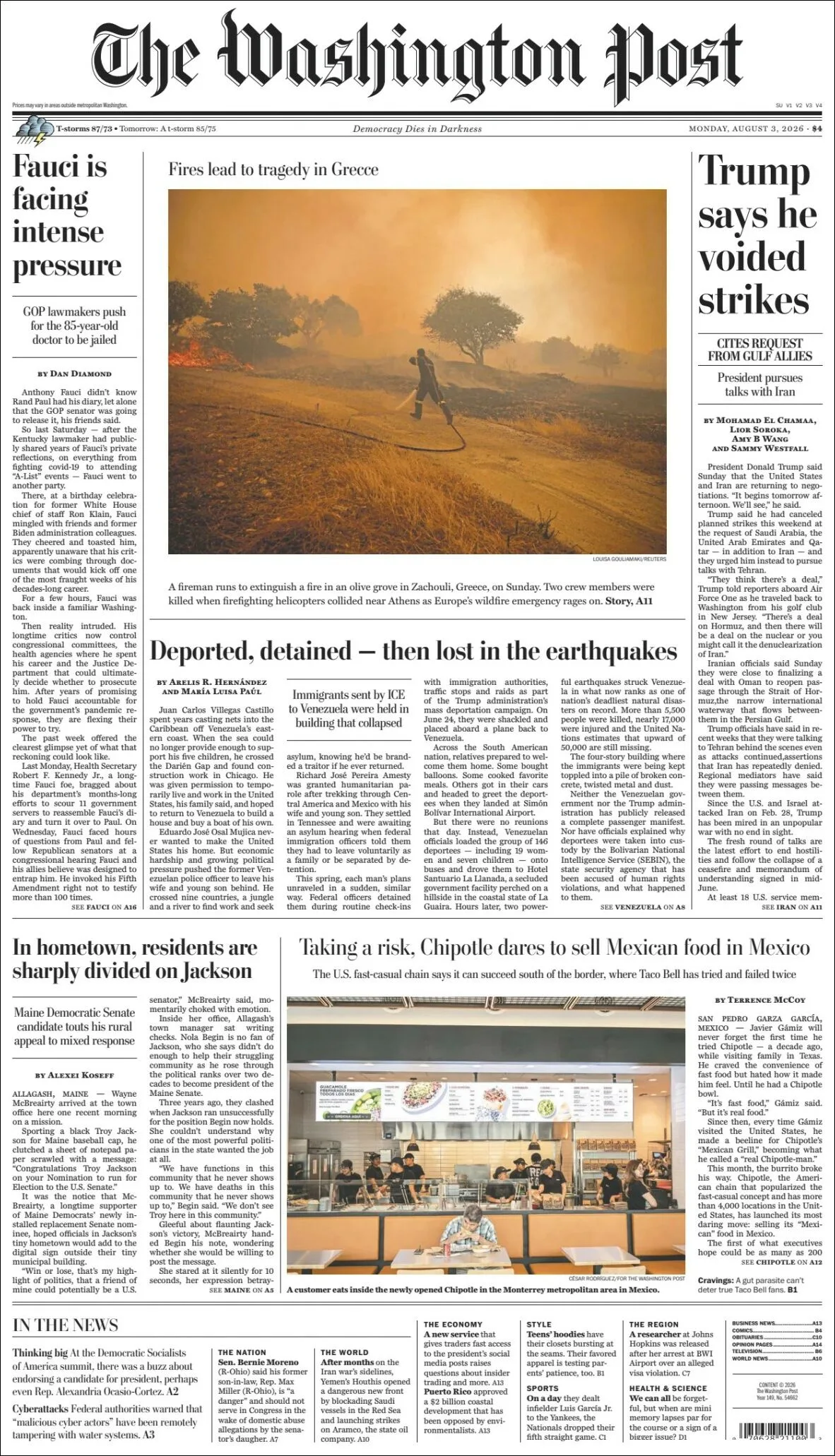 Portada de The Washington Post