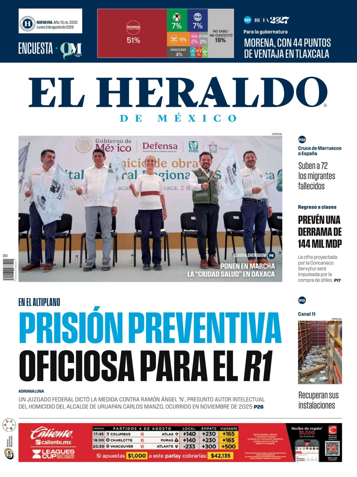 Portada de El Heraldo de Mexico