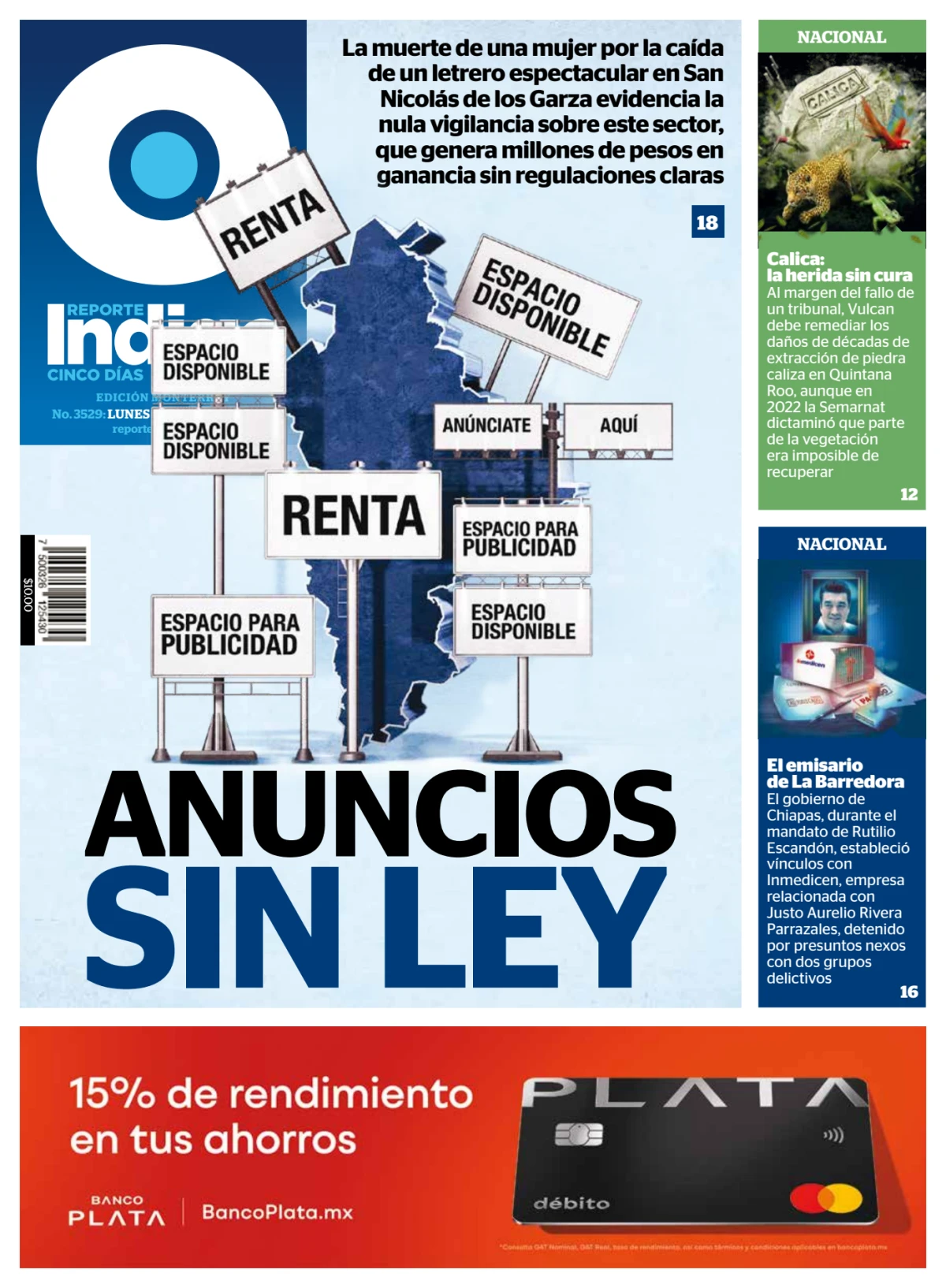 Portada de Reporte Indigo Monterrey del lunes, 3 de agosto de 2026