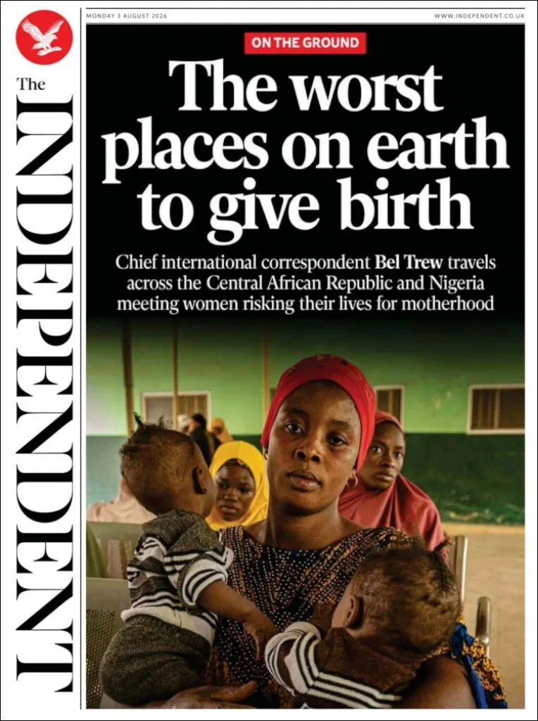 Portada de The Independent del lunes, 3 de agosto de 2026