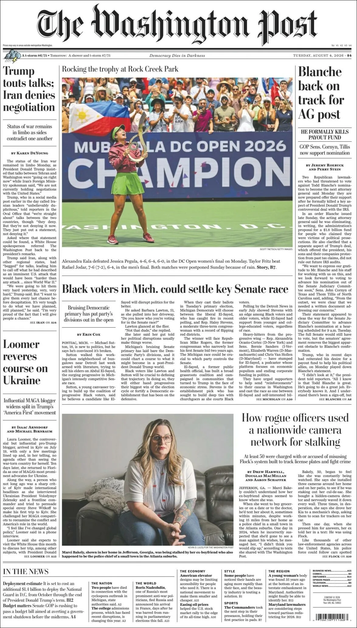 Portada de The Washington Post