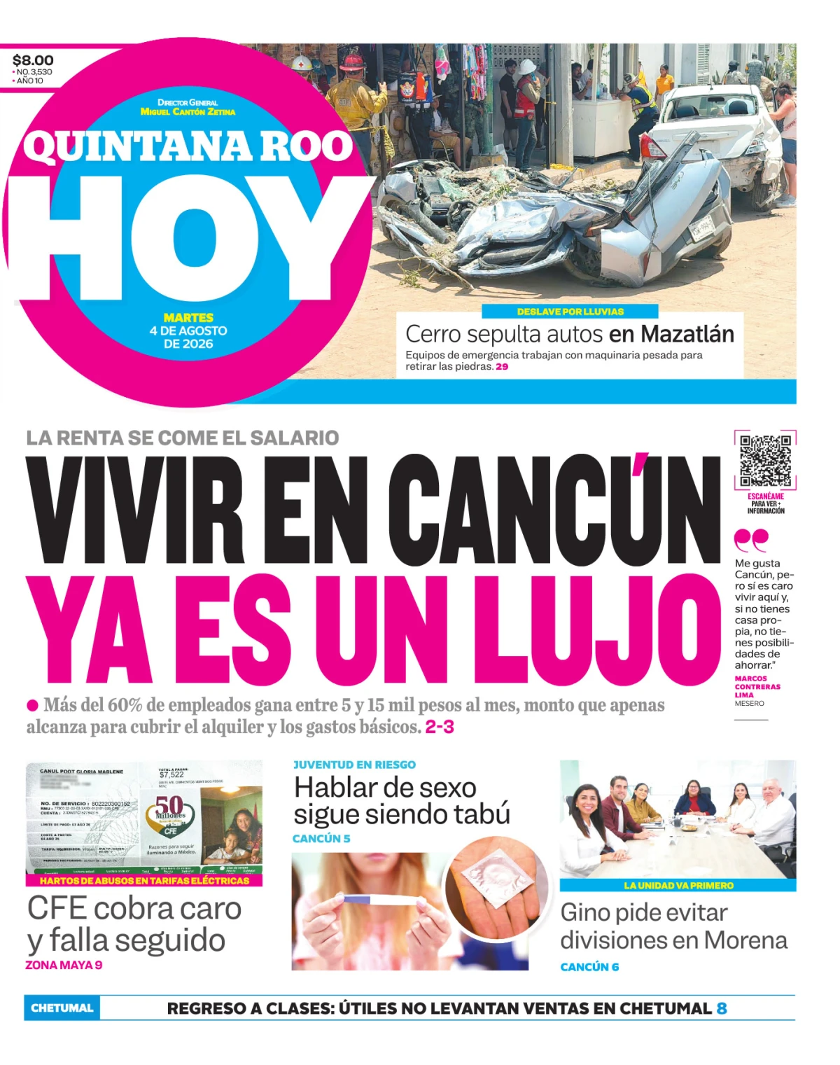Portada de Quintana Roo Hoy (portada)