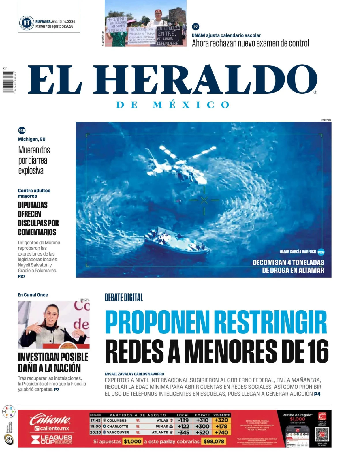 Portada de El Heraldo de Mexico