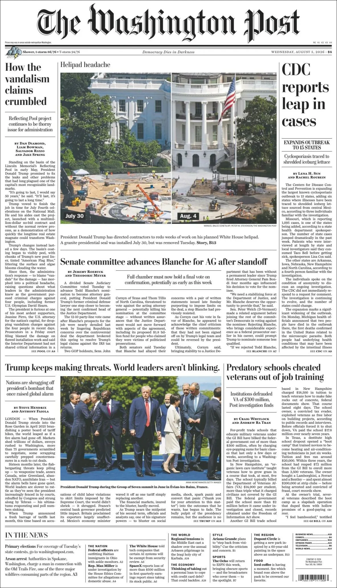 Portada de The Washington Post