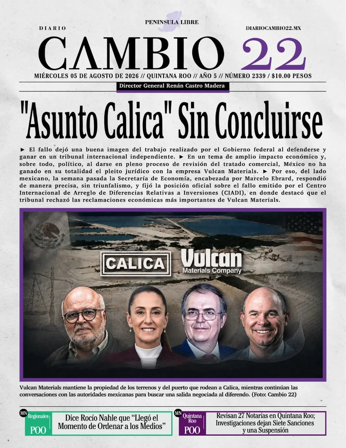 Portada de Diario Cambio 22 (portada)