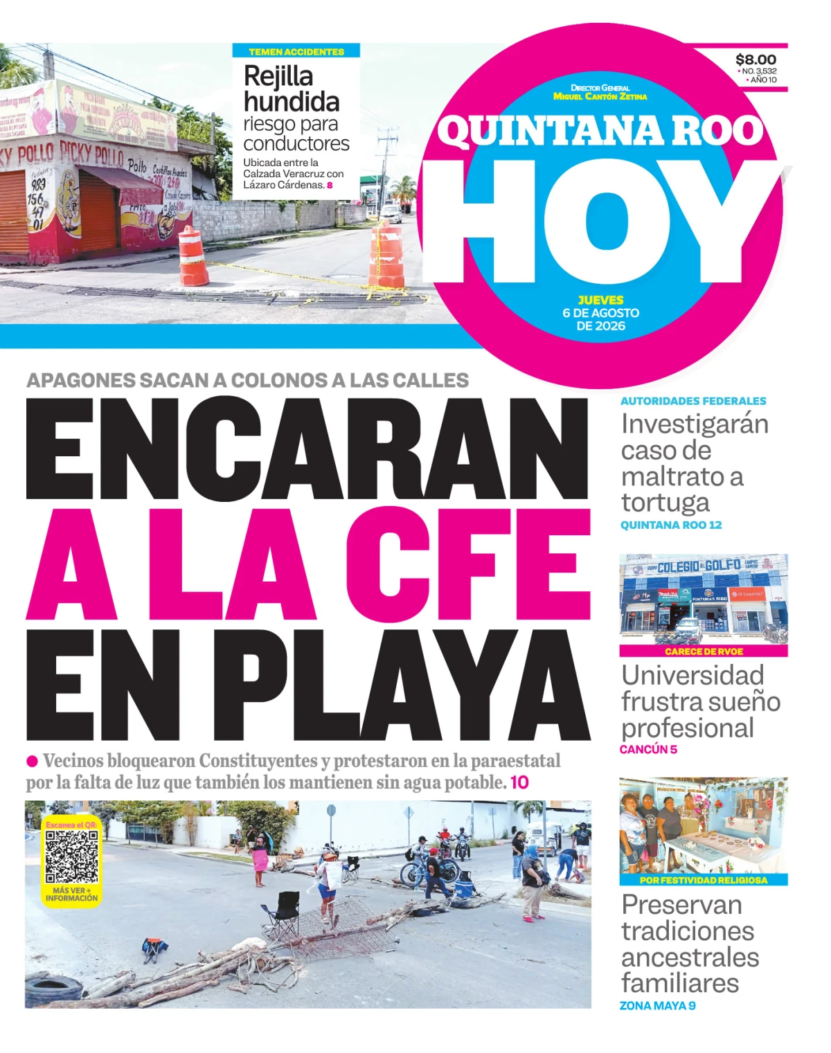 Portada de Quintana Roo Hoy (portada)