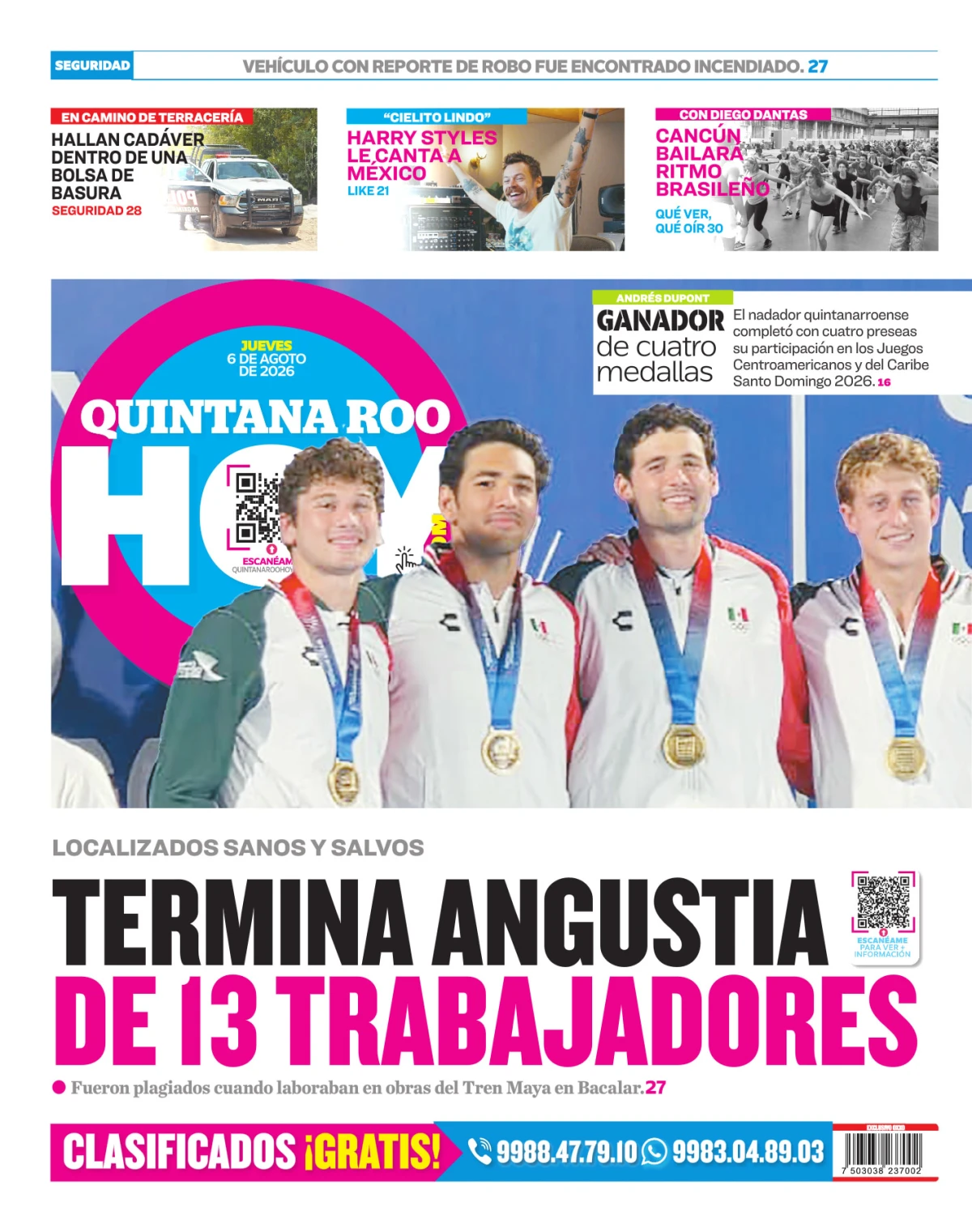 Portada de Quintana Roo Hoy (contraportada)