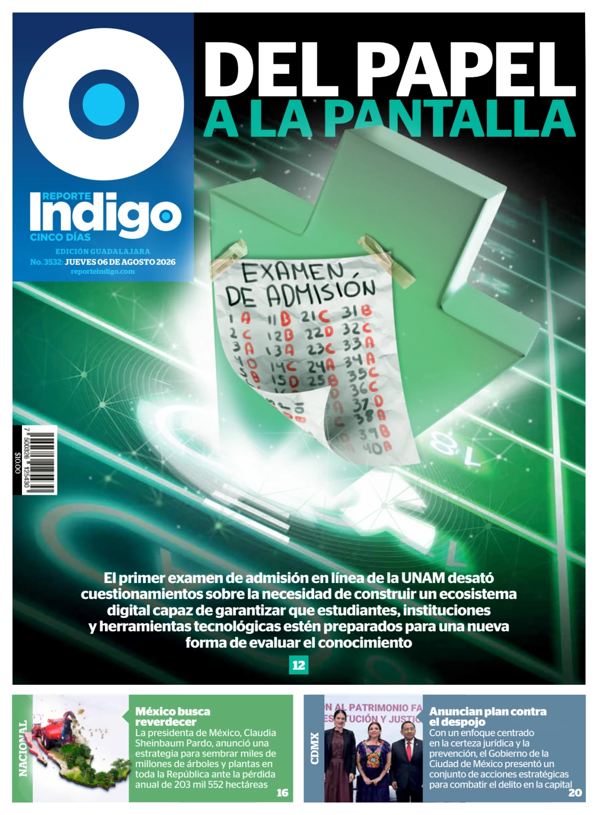 Portada de Reporte Indigo Guadalajara del jueves, 6 de agosto de 2026