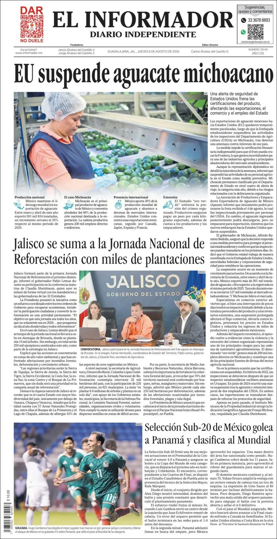 Portada de El Informador