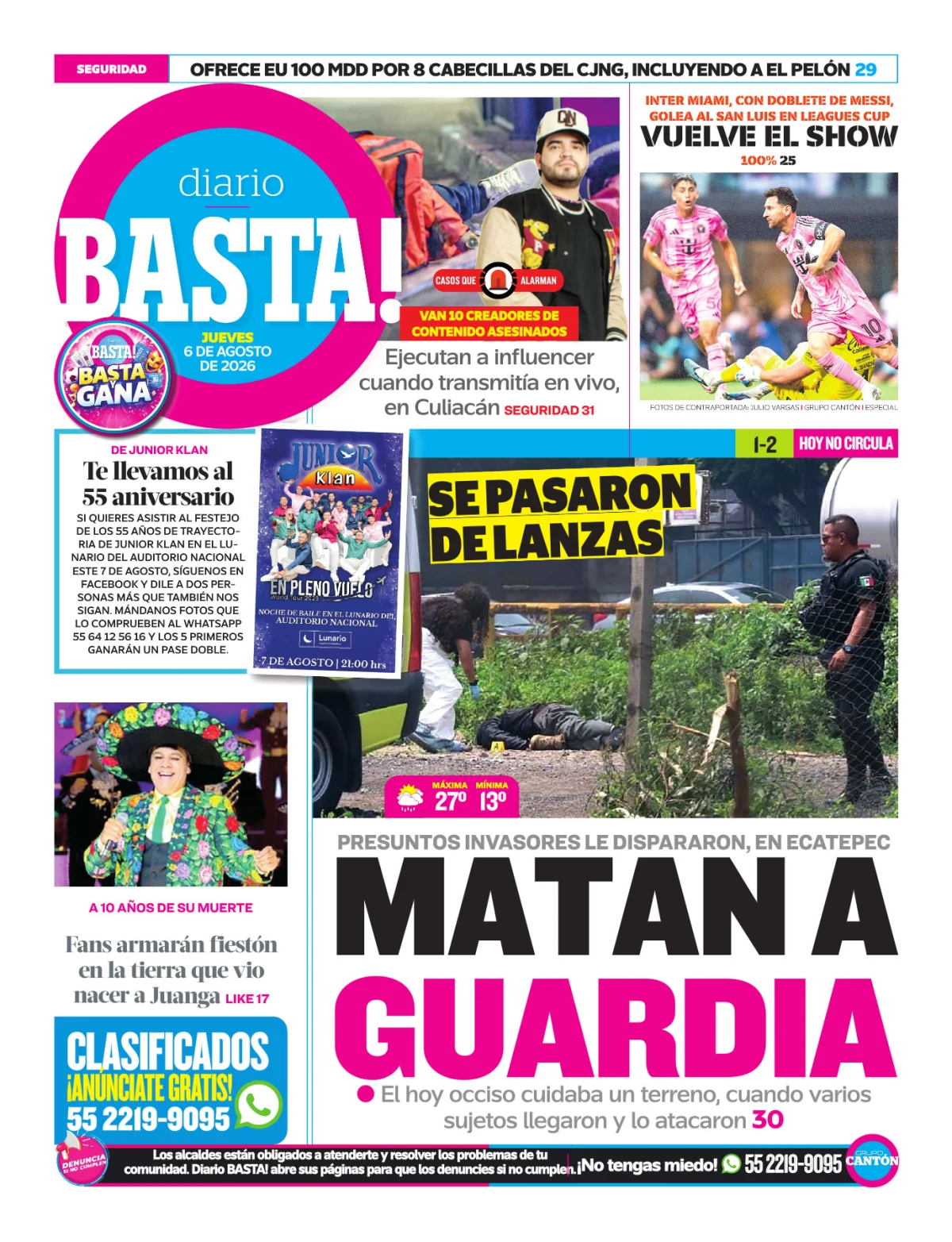 Portada de Basta! (contraportada)