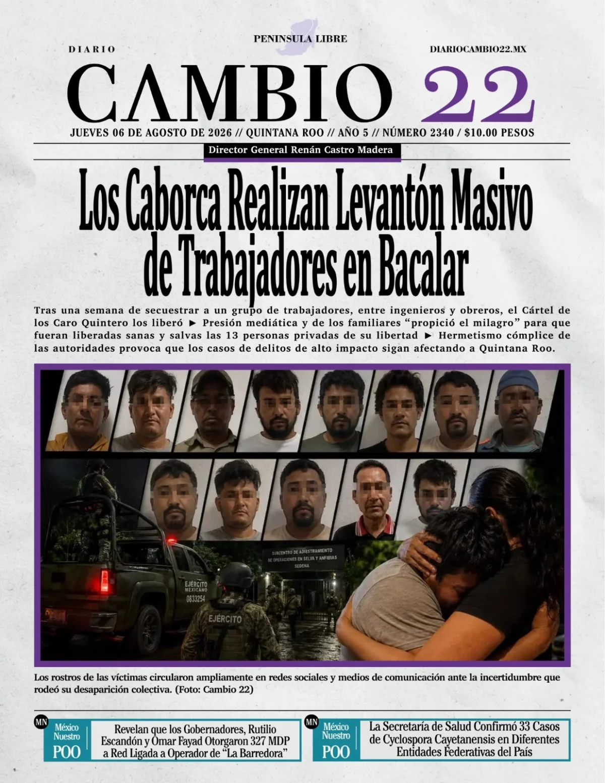 Portada de Diario Cambio 22 (portada)