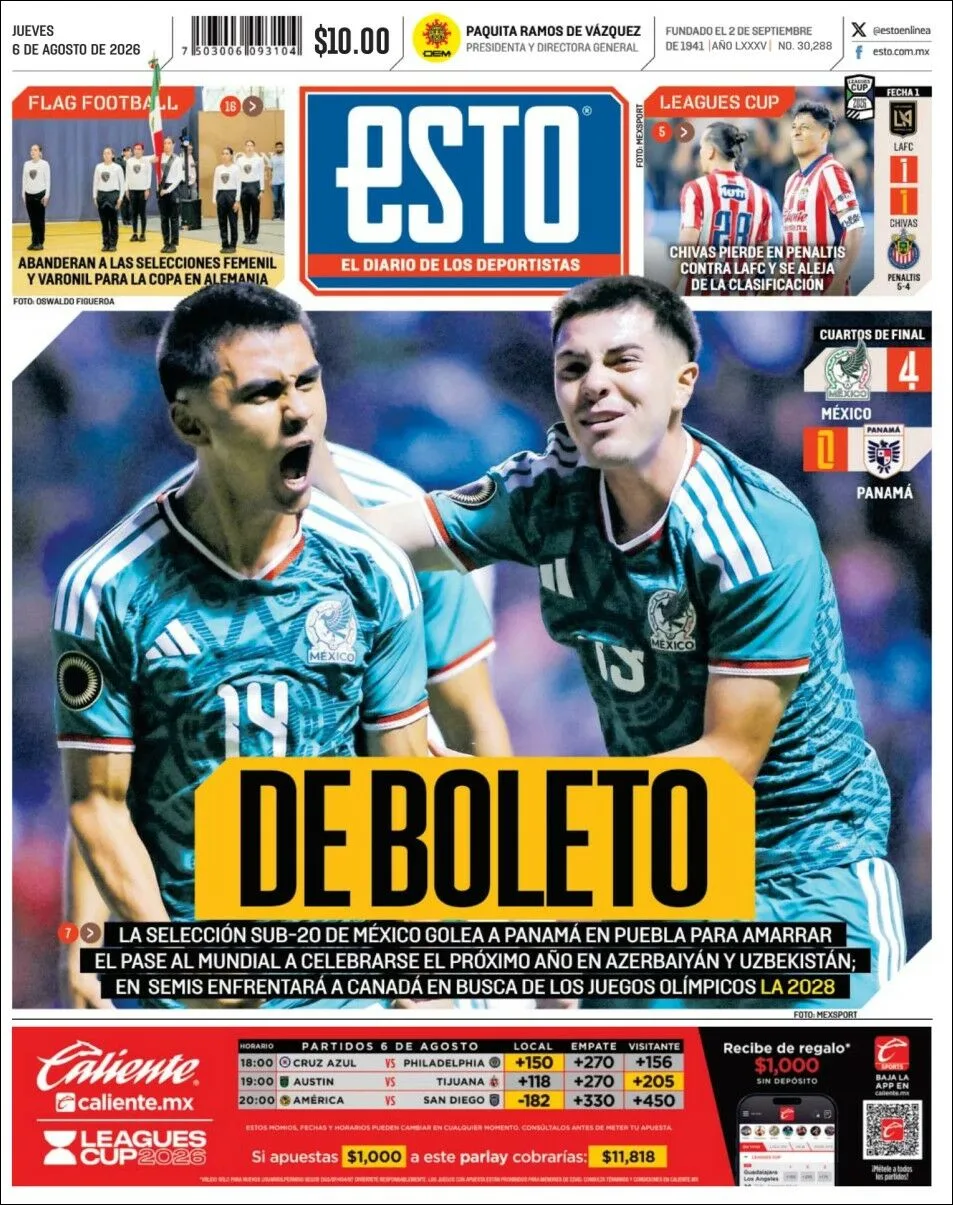 Portada de Esto del jueves, 6 de agosto de 2026
