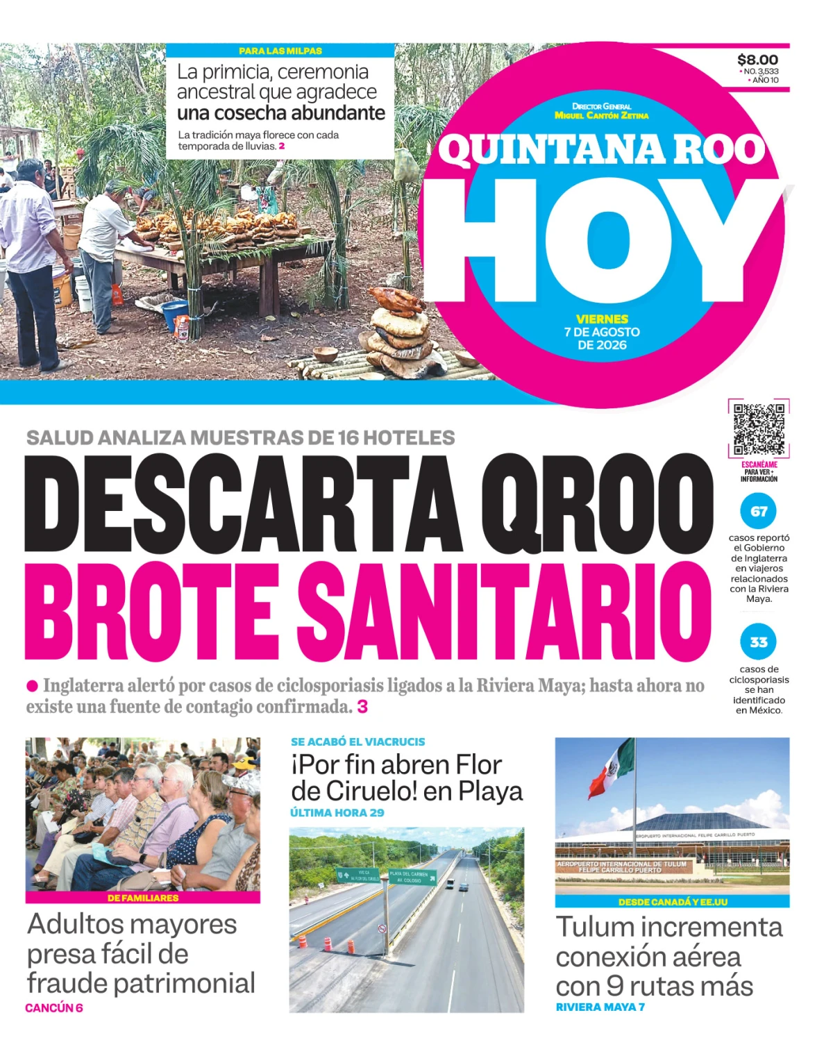 Portada de Quintana Roo Hoy (portada)