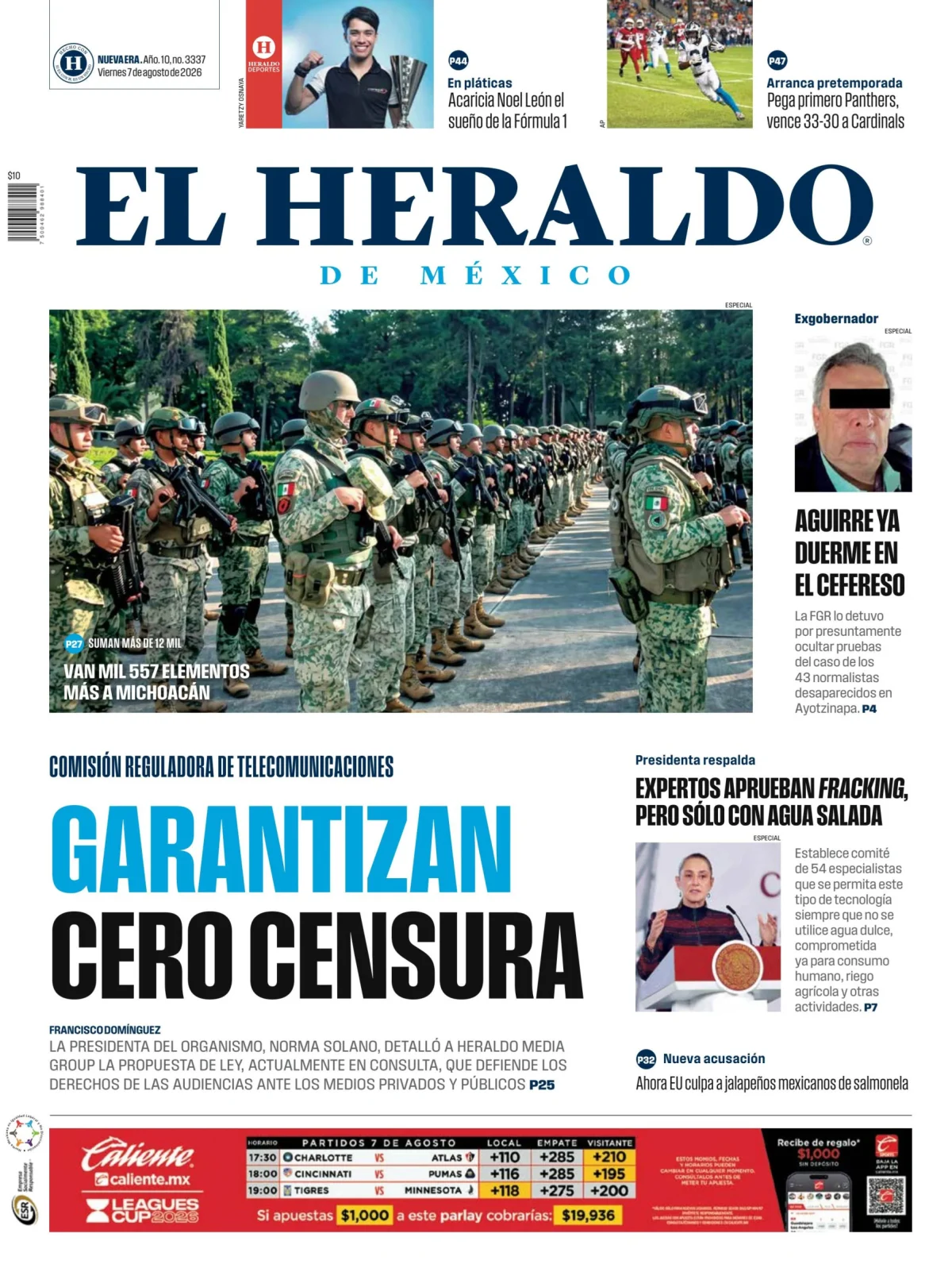 Portada de El Heraldo de Mexico