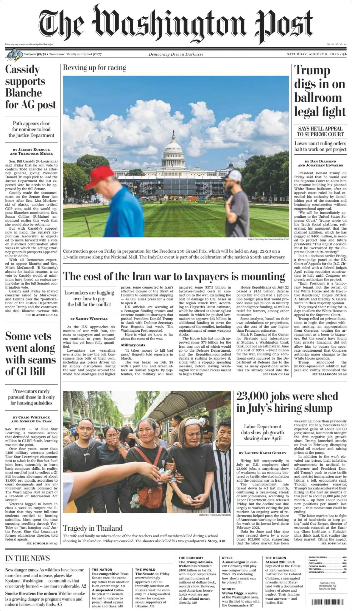 Portada de The Washington Post