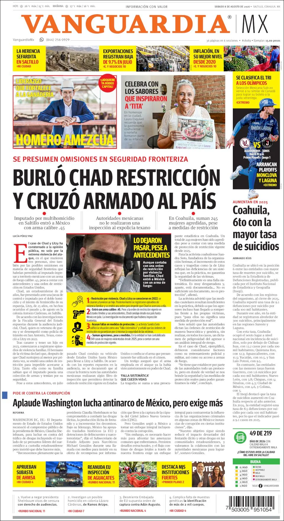 Portada de Vanguardia