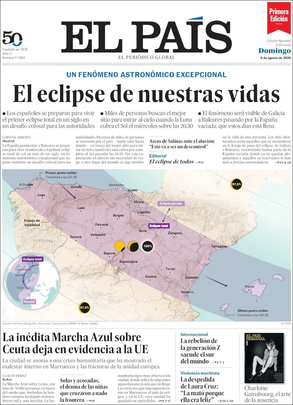 Portada de El Pais