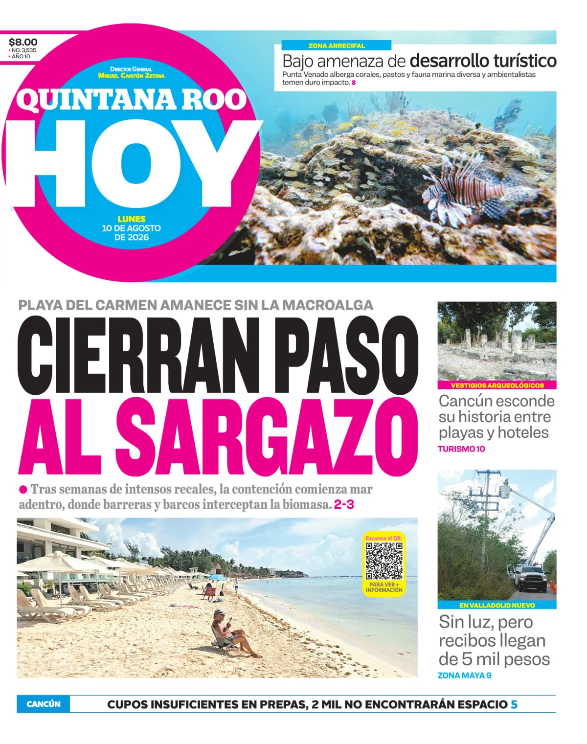 Portada de Quintana Roo Hoy (portada)