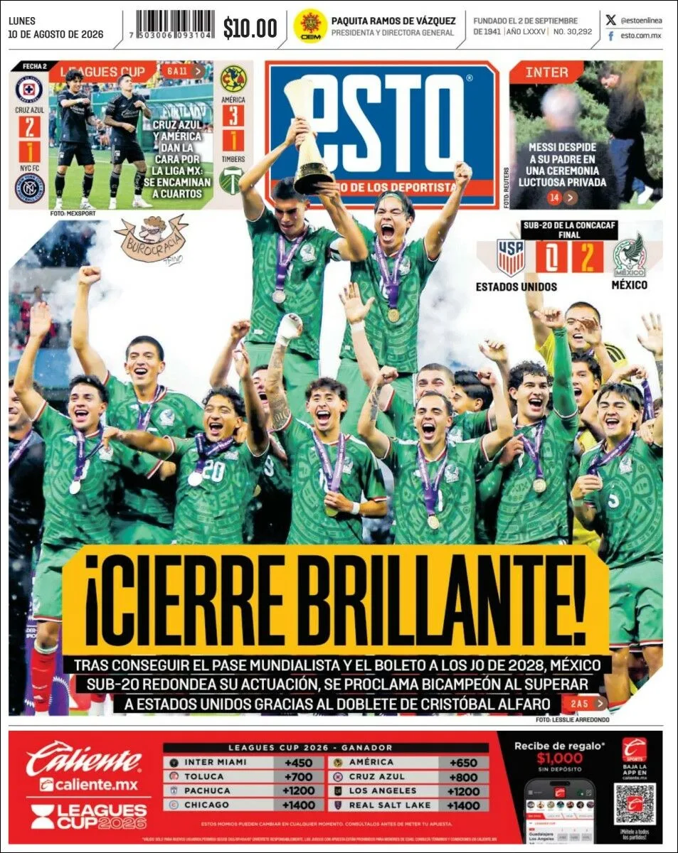 Portada de Esto del lunes, 10 de agosto de 2026