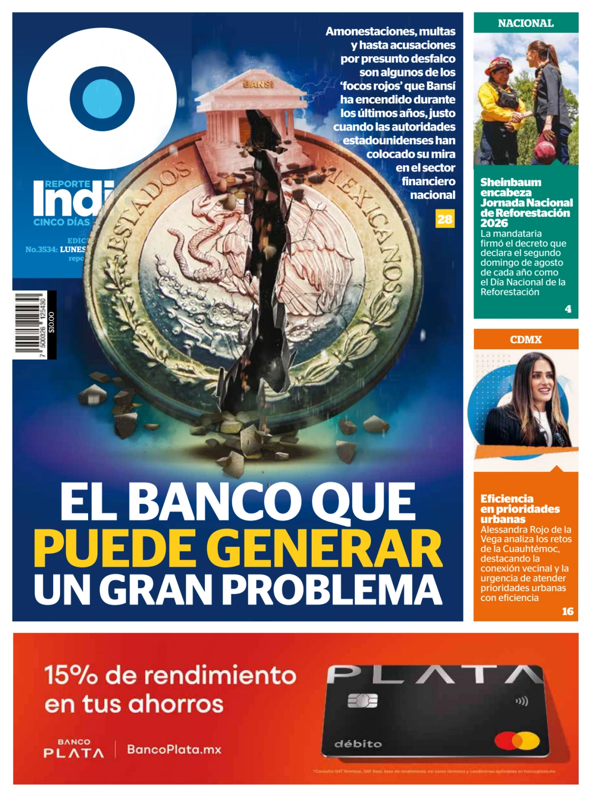 Portada de Reporte Indigo Guadalajara del lunes, 10 de agosto de 2026