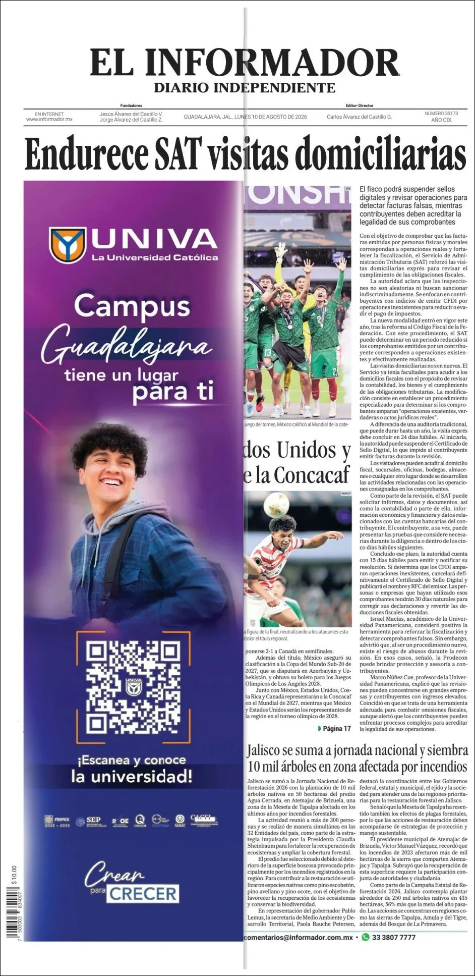Portada de El Informador