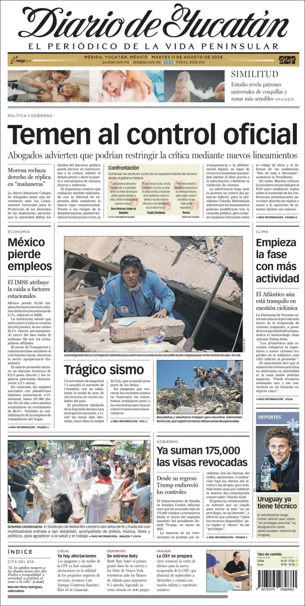 Portada de Diario de Yucatán