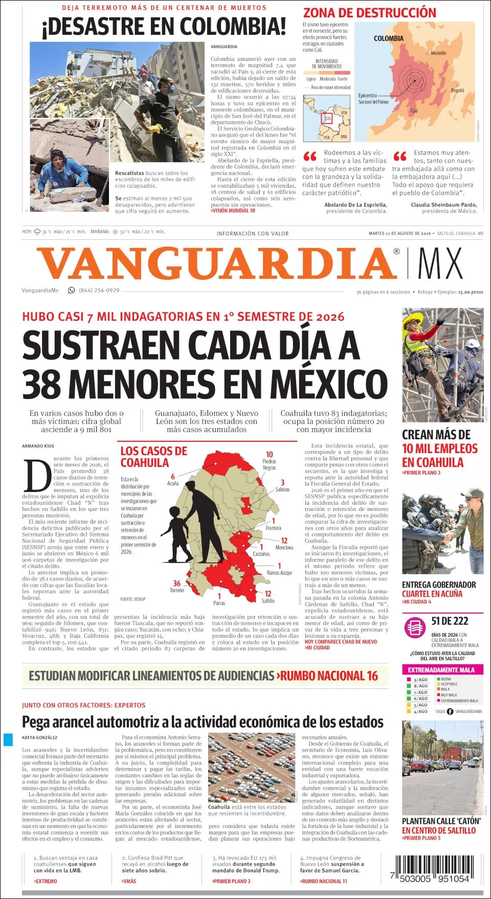 Portada de Vanguardia