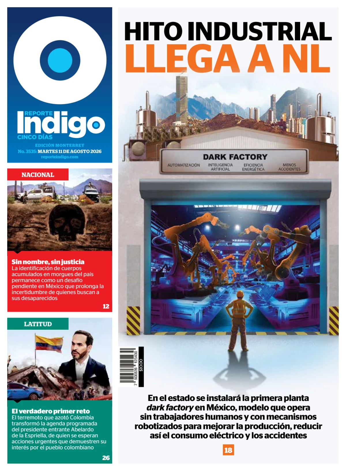 Portada de Reporte Indigo Monterrey del martes, 11 de agosto de 2026