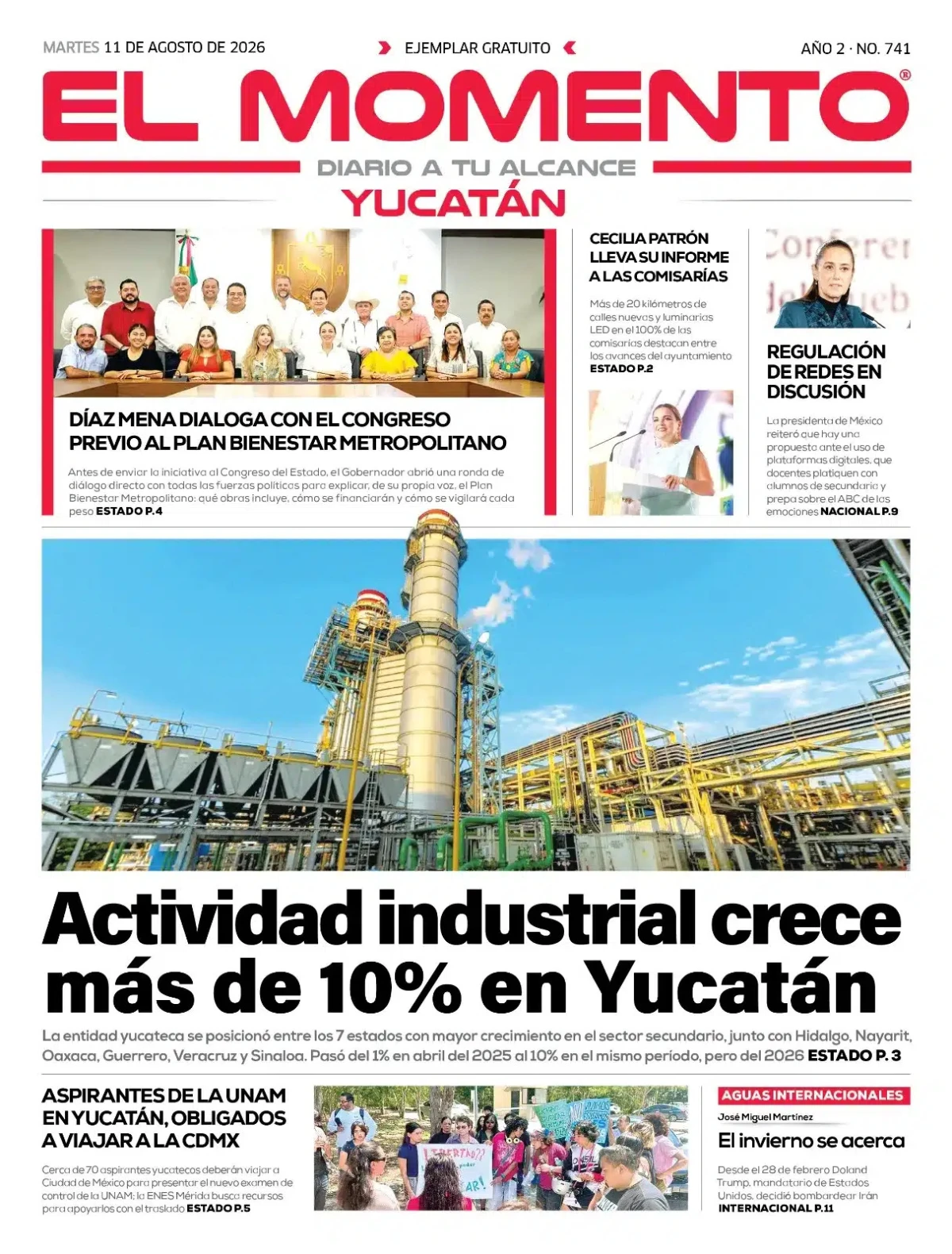 Portada de El Momento Yucatan