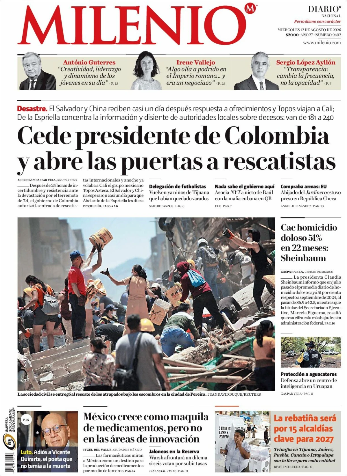 Portada de Milenio