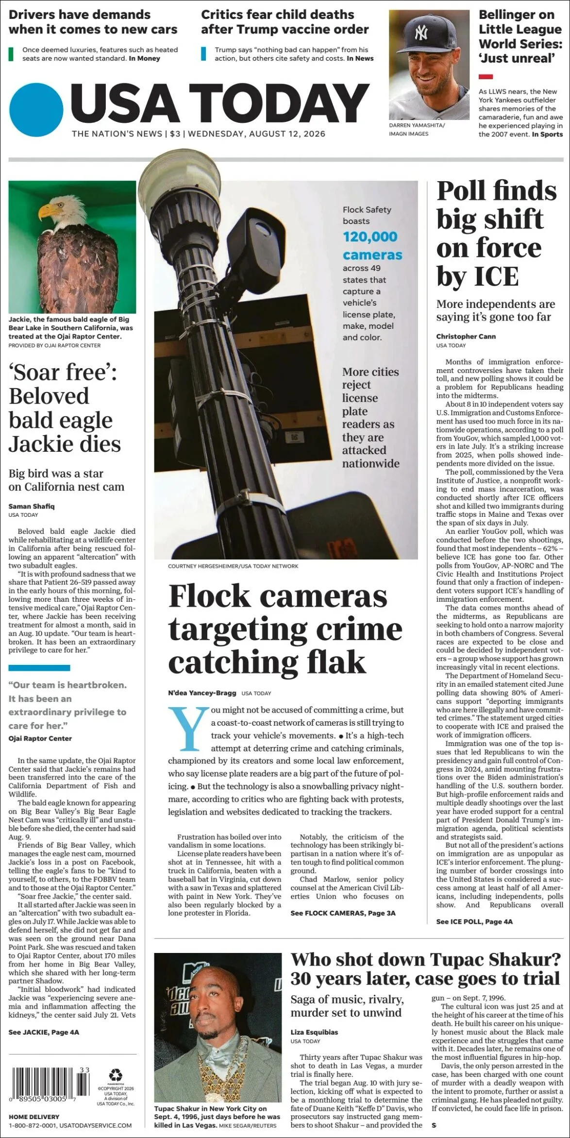 Portada de Usa Today