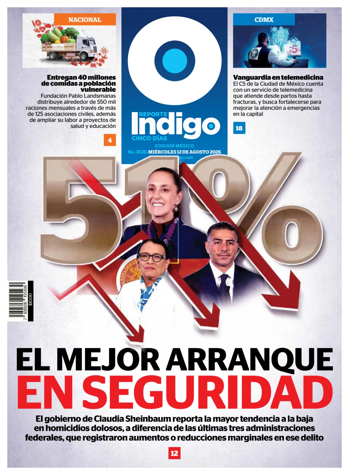 Portada de Reporte Indigo Nacional del miércoles, 12 de agosto de 2026