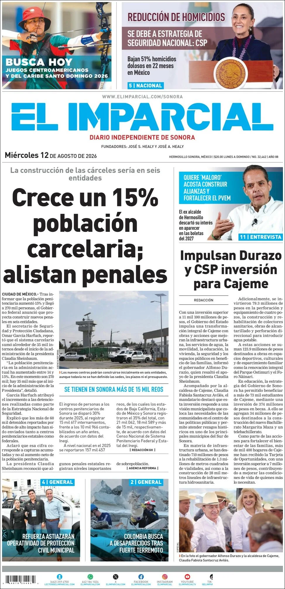 Portada de El Imparcial