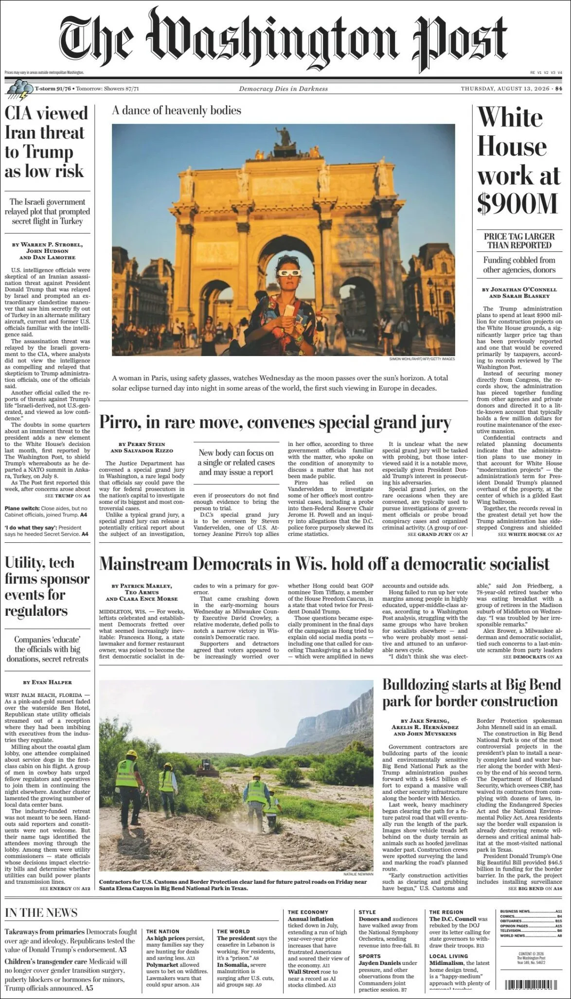 Portada de The Washington Post