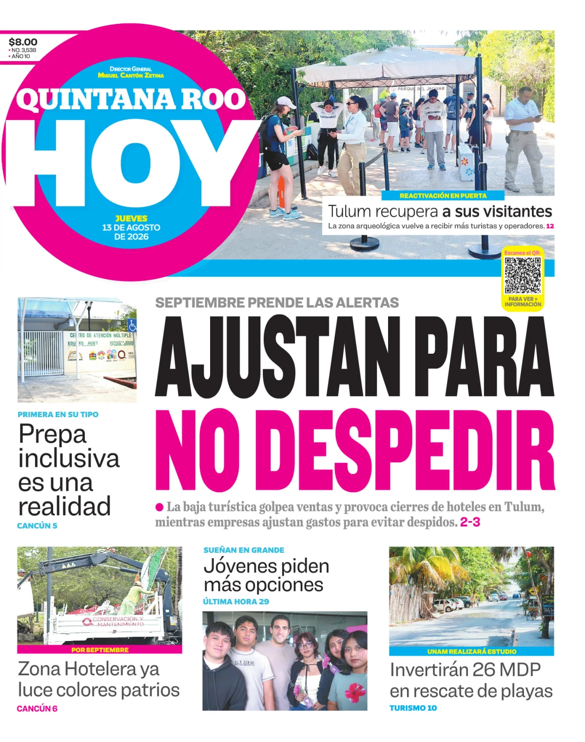 Portada de Quintana Roo Hoy (portada)