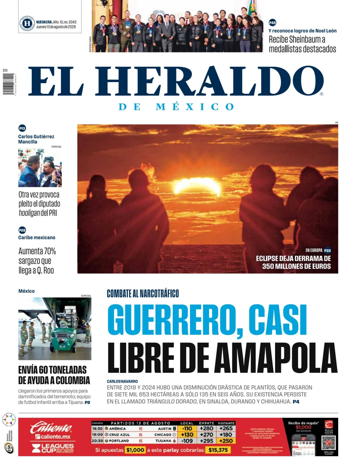 Portada de El Heraldo de Mexico