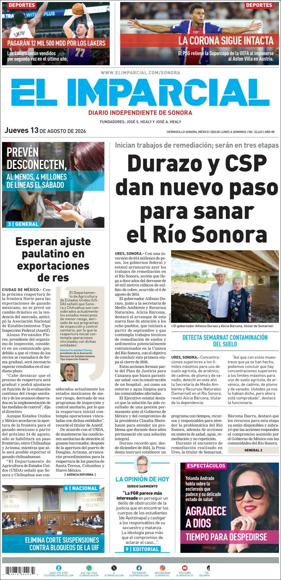 Portada de El Imparcial