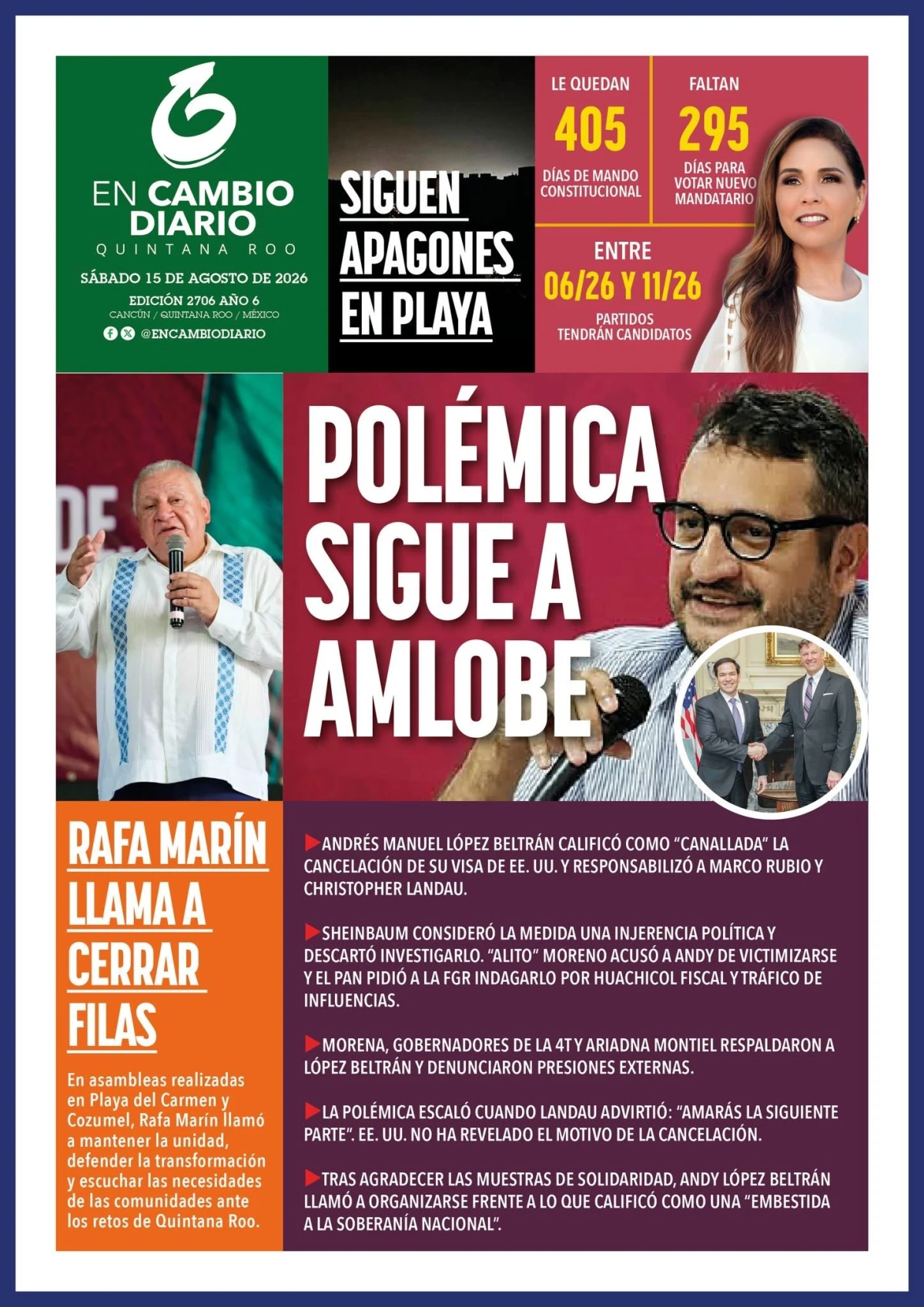 Portada de En Cambio - Quintana Roo (contraportada)