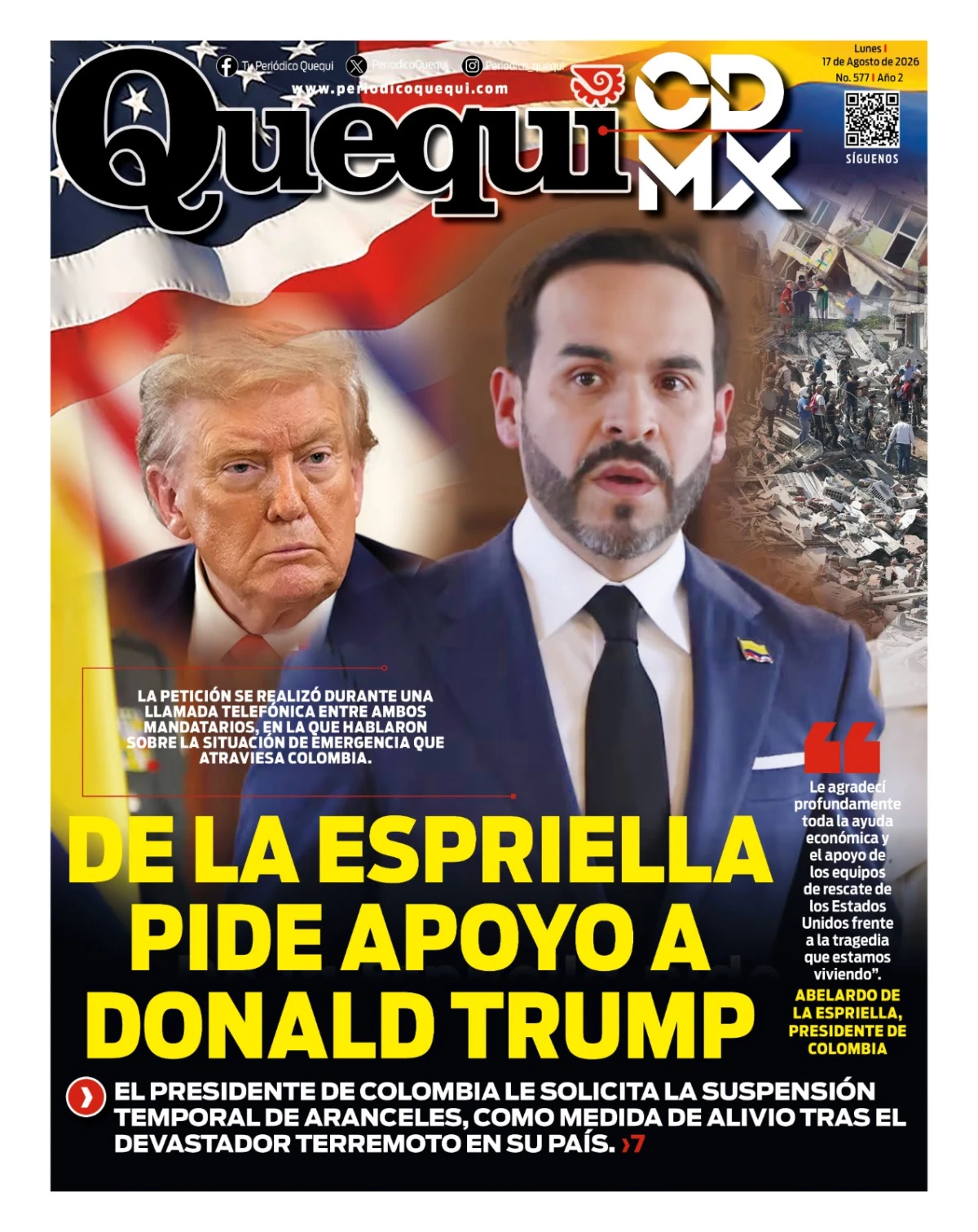 Portada de Quequi CDMX del lunes, 17 de agosto de 2026