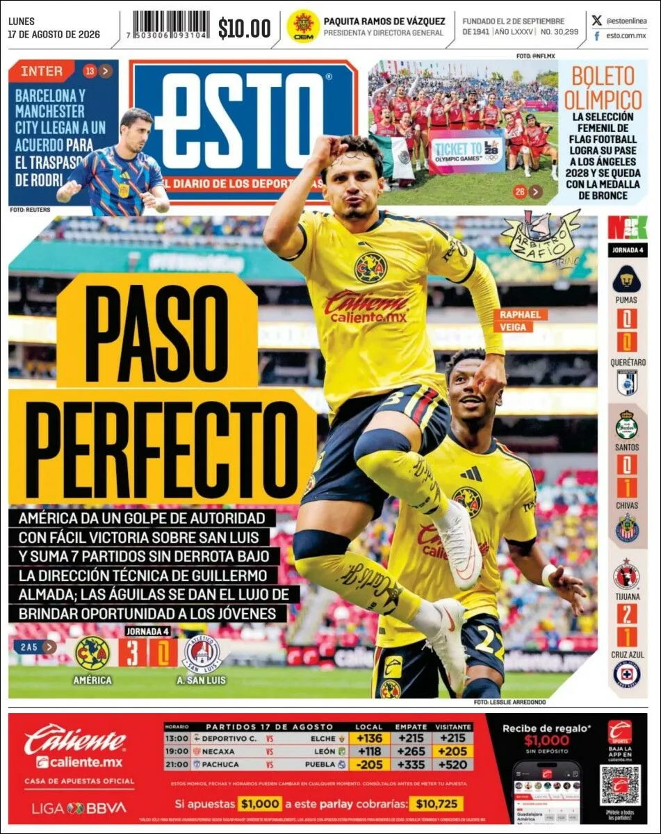Portada de Esto del lunes, 17 de agosto de 2026