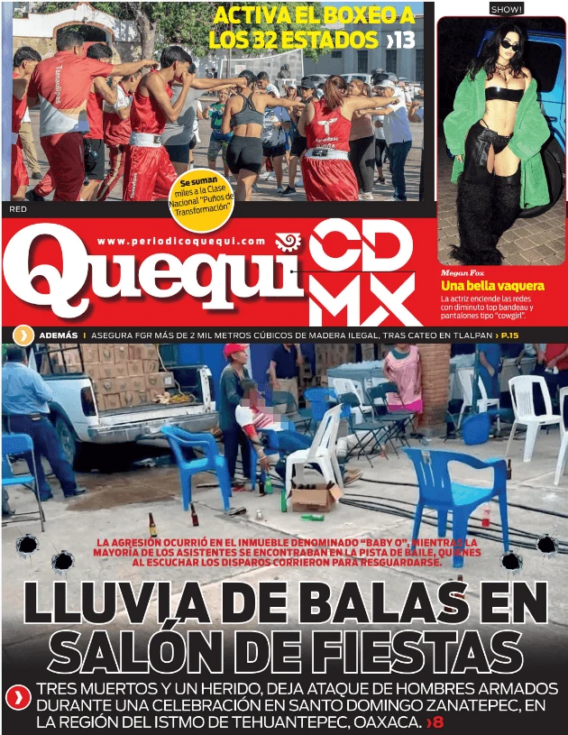 Portada de Quequi CDMX (contraportada) del lunes, 17 de agosto de 2026