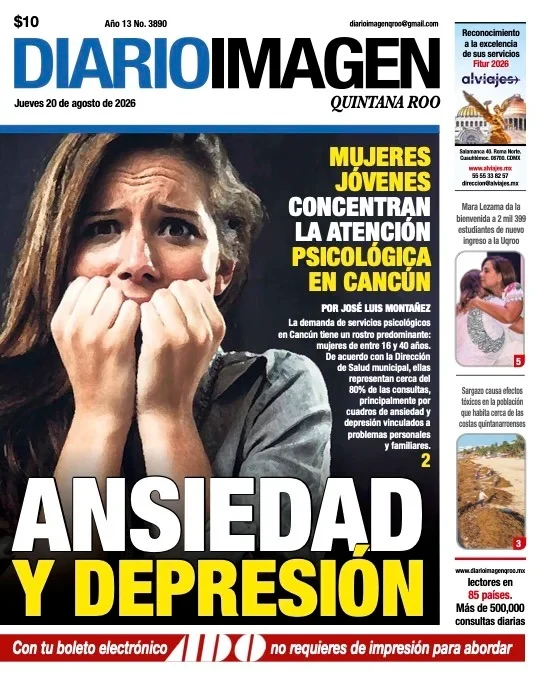 Portada de Diario Imagen Quintana Roo del jueves, 20 de agosto de 2026