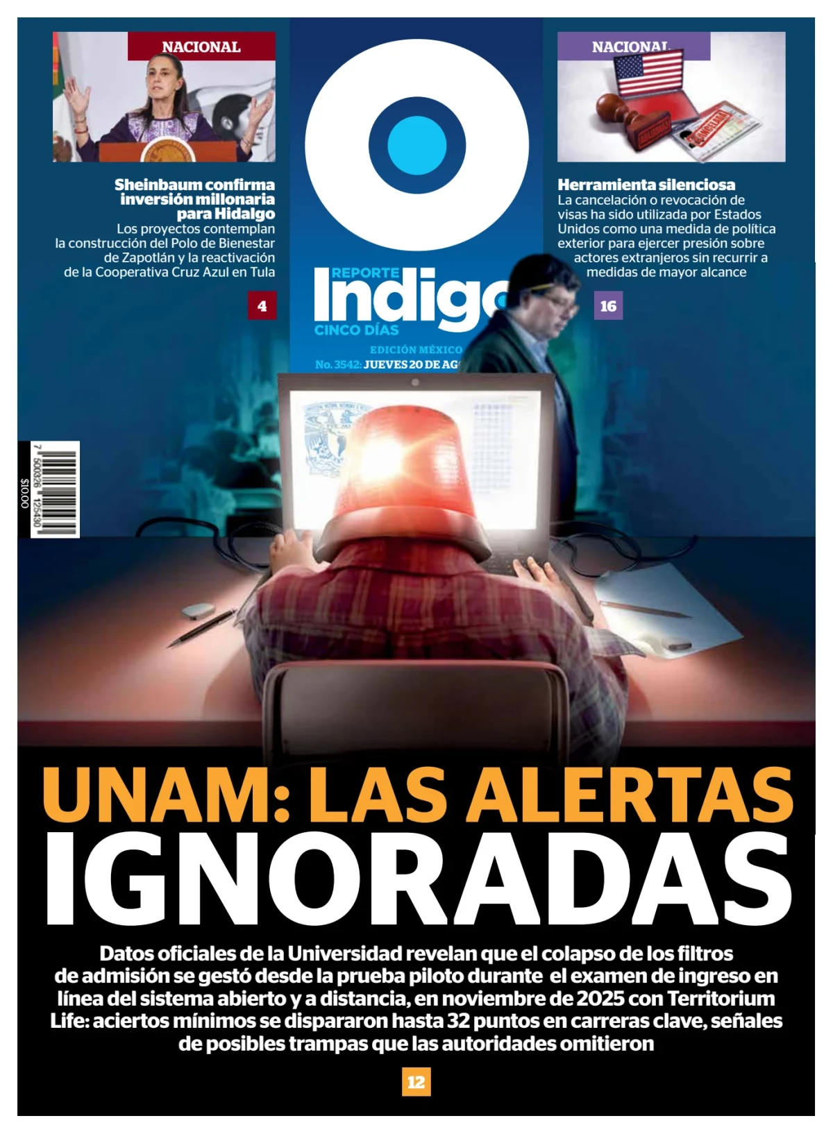 Portada de Reporte Indigo Nacional del jueves, 20 de agosto de 2026