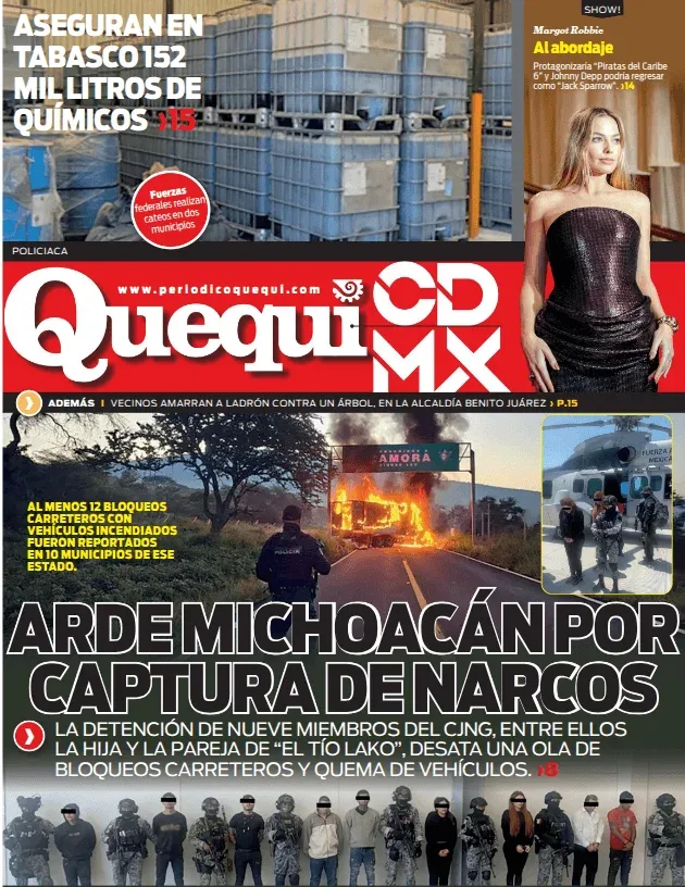 Portada de Quequi CDMX (contraportada) del jueves, 20 de agosto de 2026
