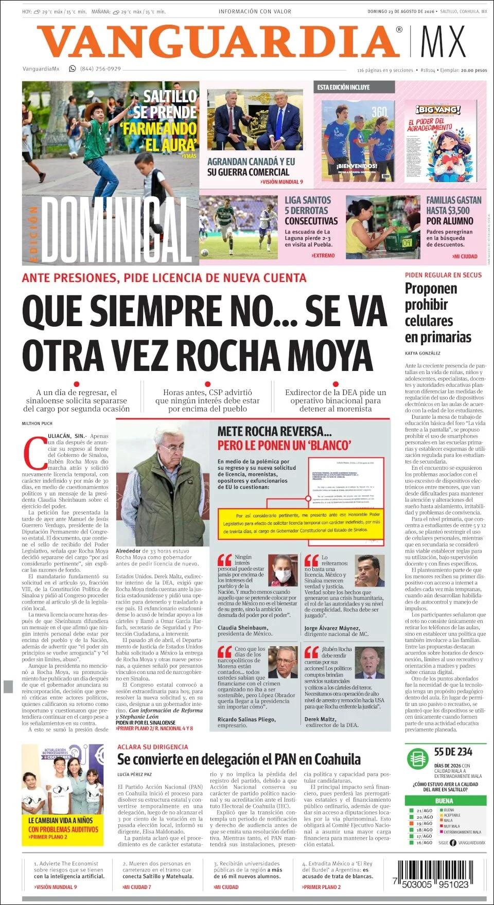 Portada de Vanguardia